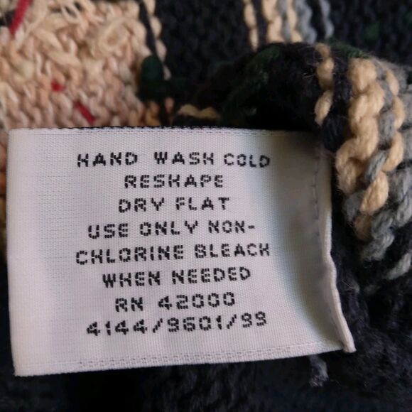 Vintage Nutcracker Christmas Holiday Party Cardigan Sweater Navy Snowmen Size L - Picture 10 of 15